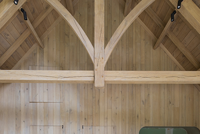 poolhouse binnenzijde houten wand